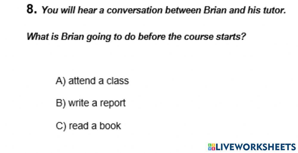 IELTS Listening Practice Exercise 8