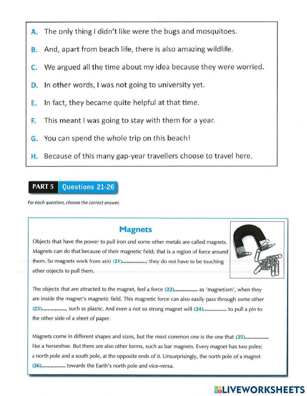 P.E.T Reading Mock Test