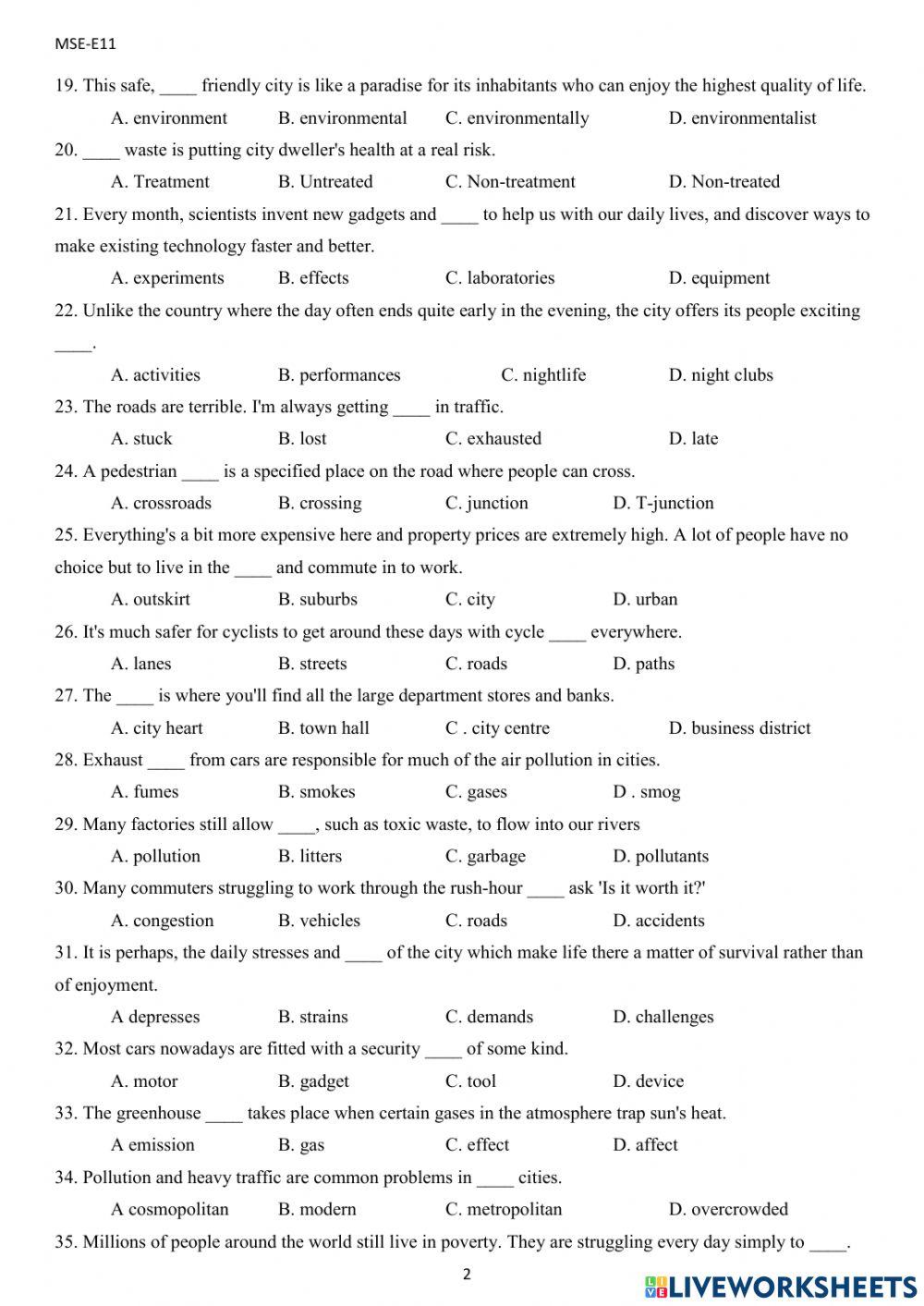 Unit 9. CITIES OF THE FUTURE