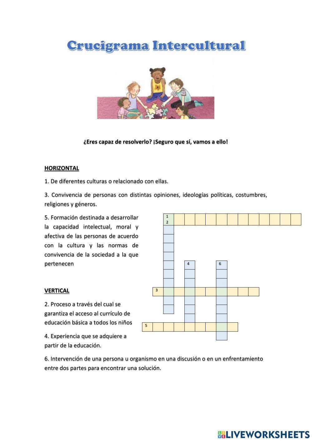 Crucigrama intercultural