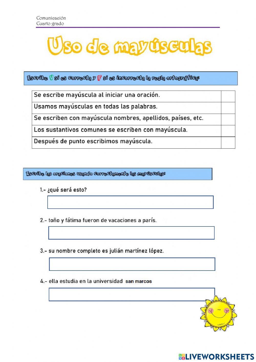 Uso de las mayúsculas