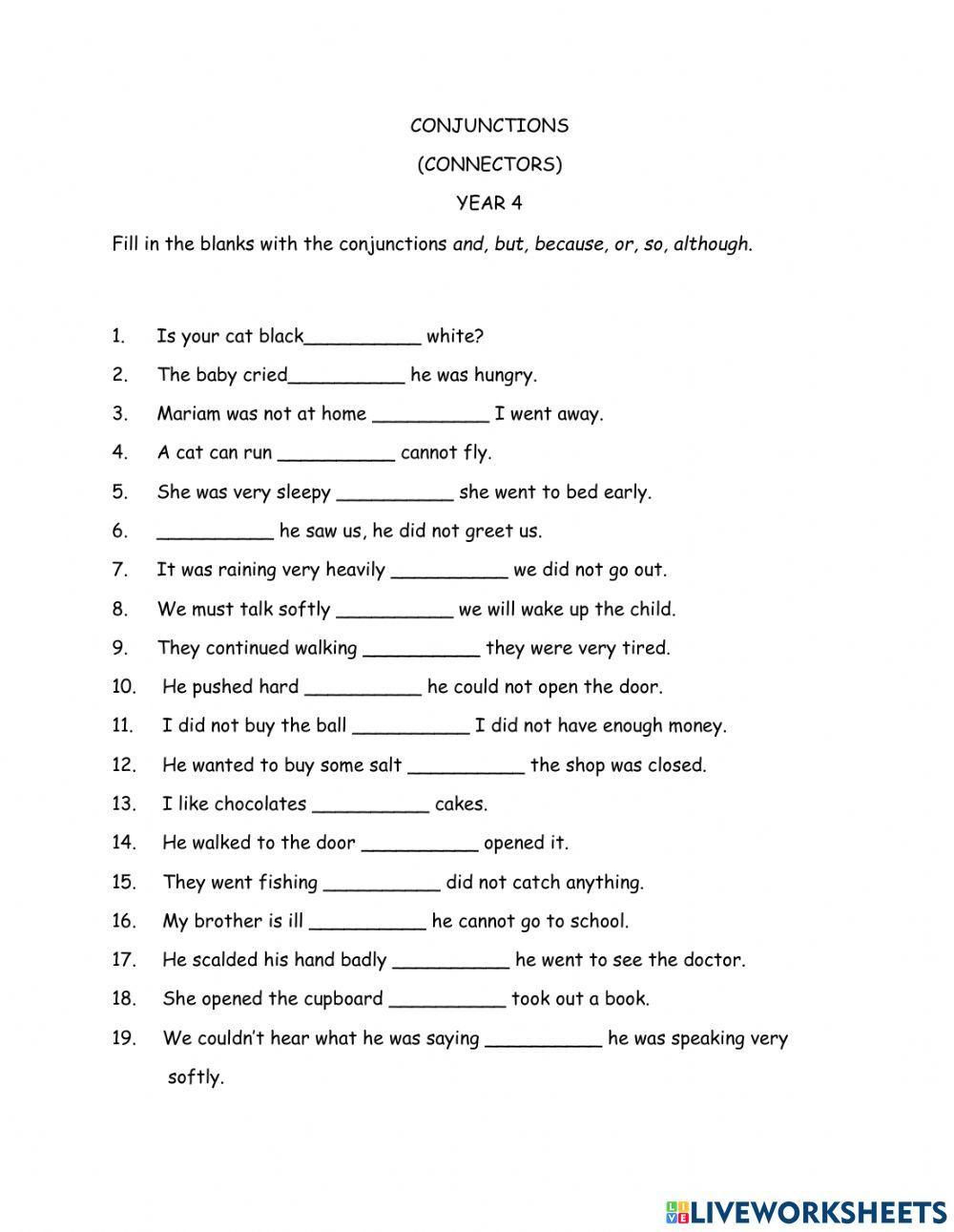Conjunctions (Connectors)