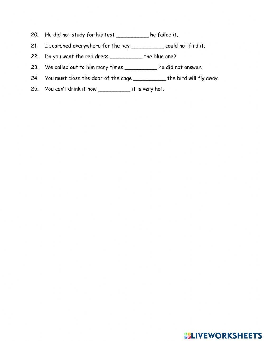Conjunctions (Connectors)
