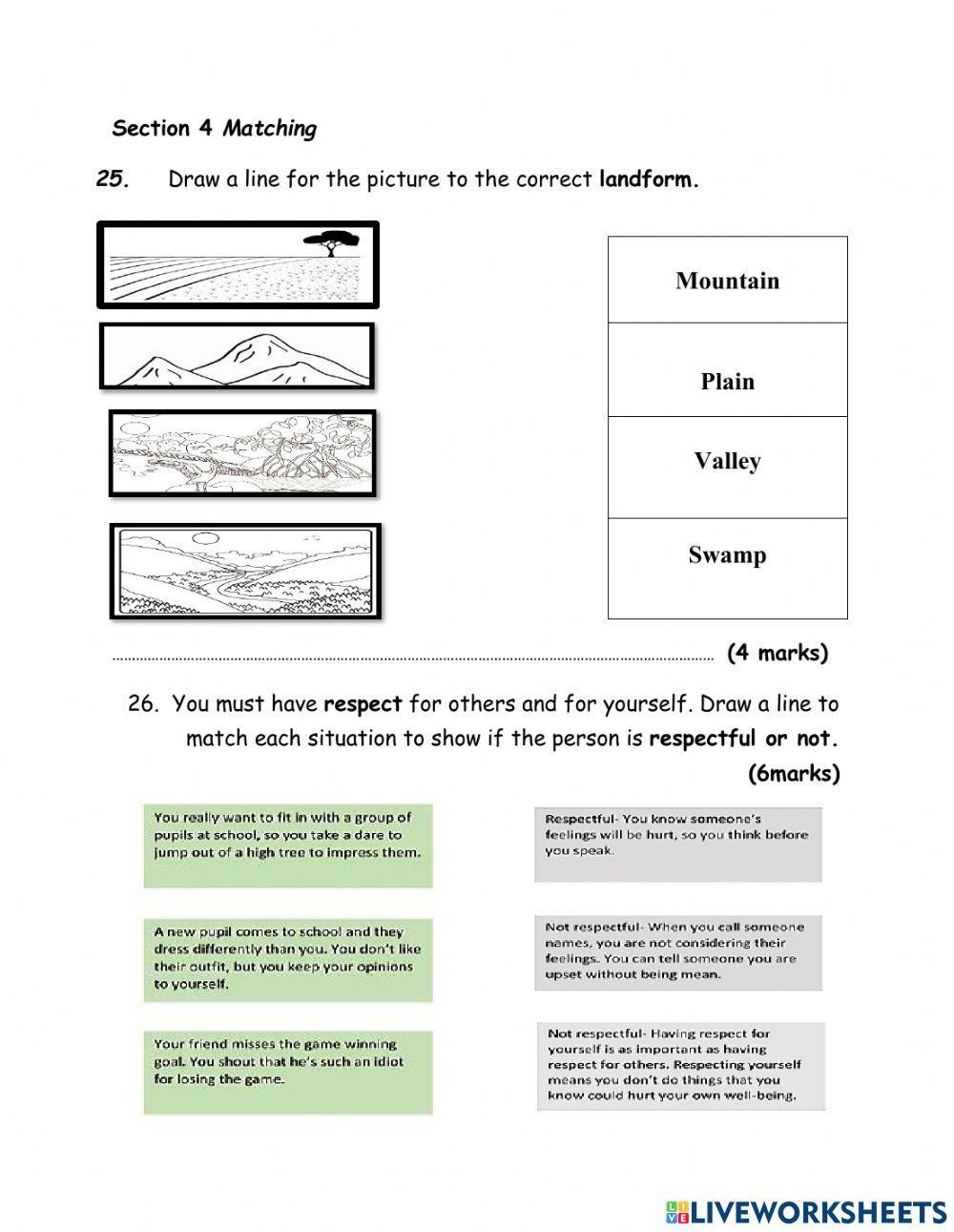 Easter term test social stuudies