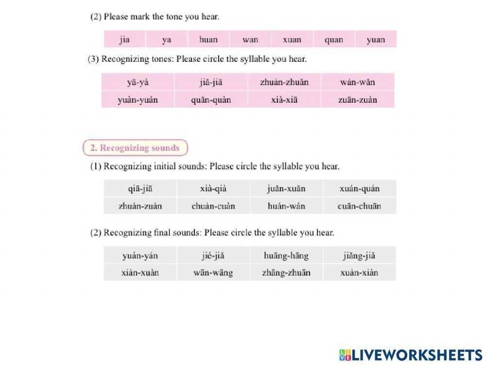 Let's Learn Mandarin book 1 Pronunciation 9