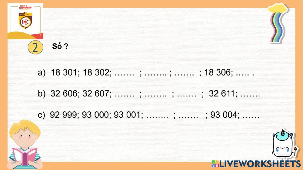 Các số có 5 chữ số tiếp