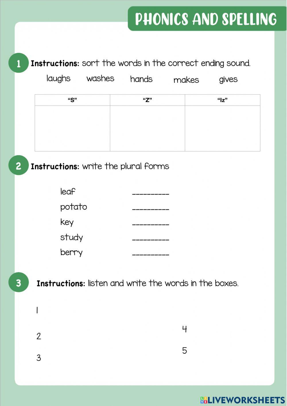 Phonics and Spelling