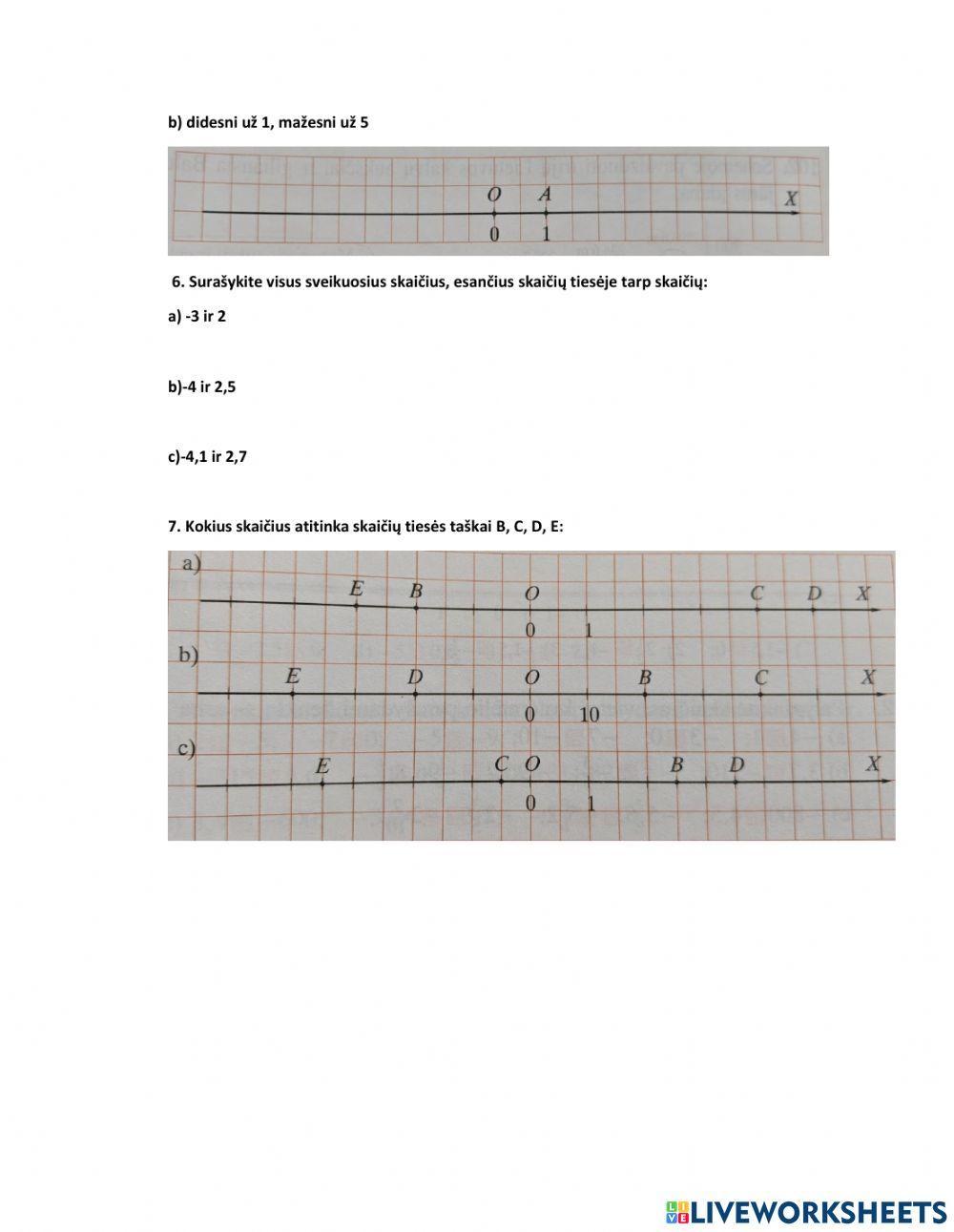 Teigiamieji ir neigiamieji skaičiai. Skaičių tiesė