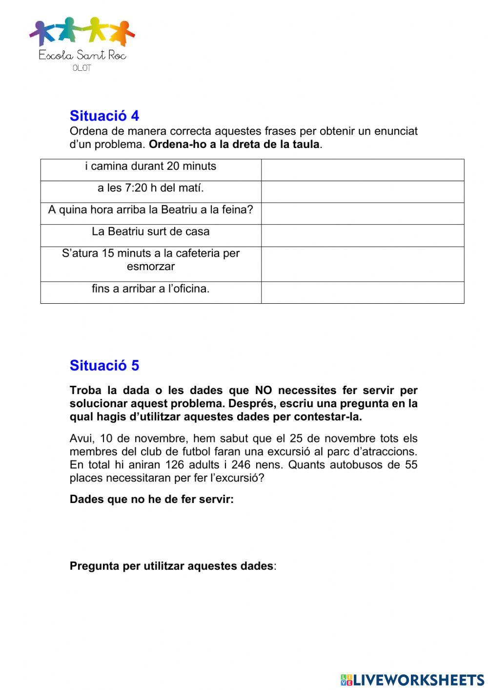 Situacions matemàtiques