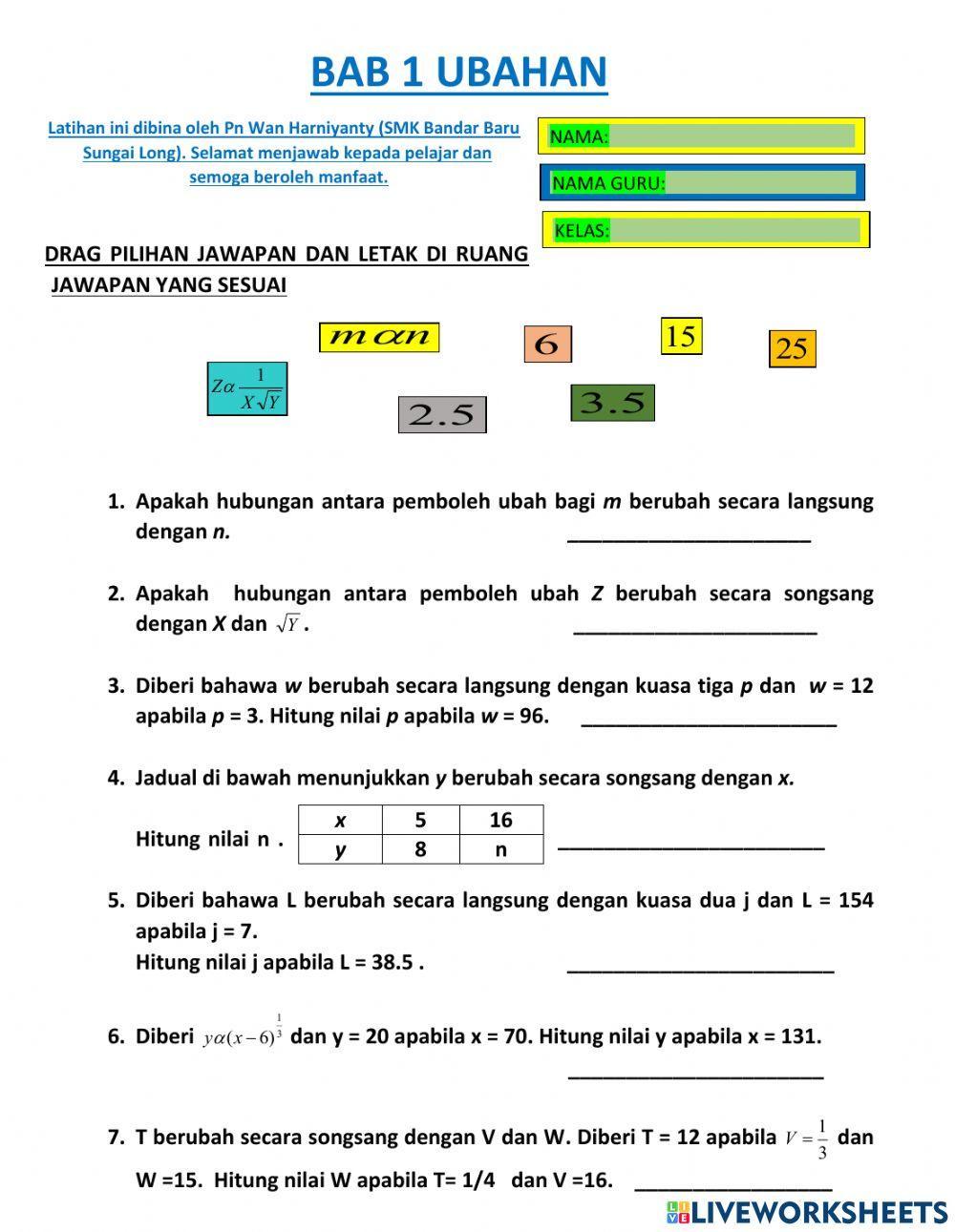 Bab 1 ubahan