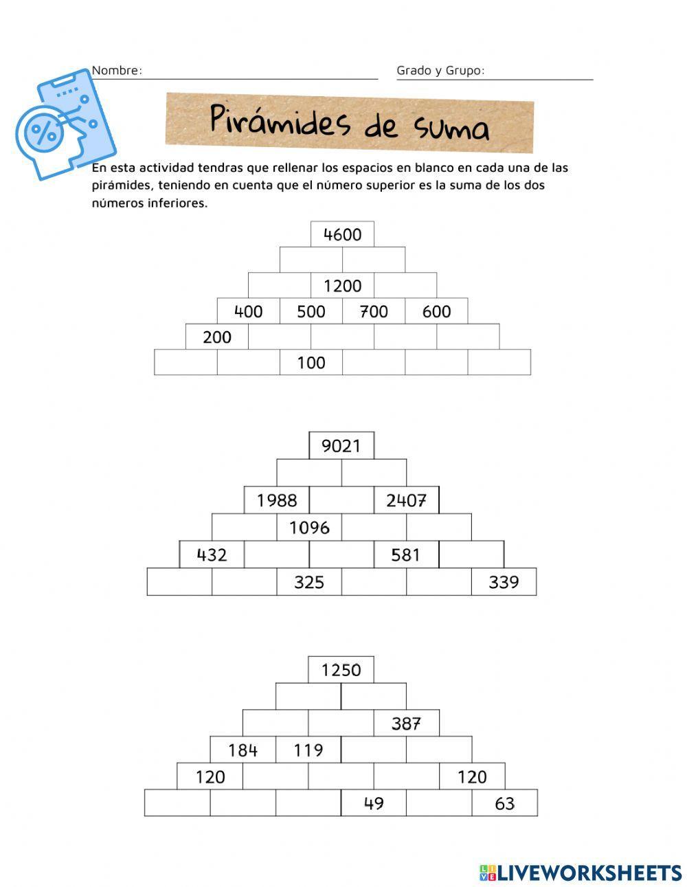 Pirámides de sumas y restas