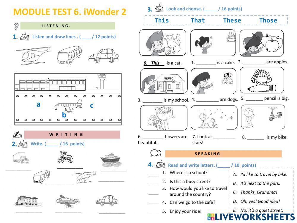 Module test 6 (iWonder 2) - adapted