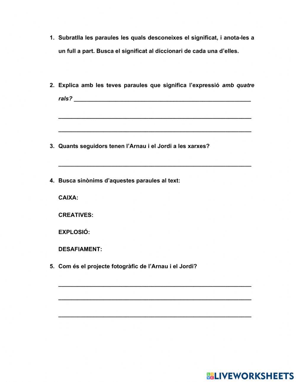 Comprensió Lectora Fotografia