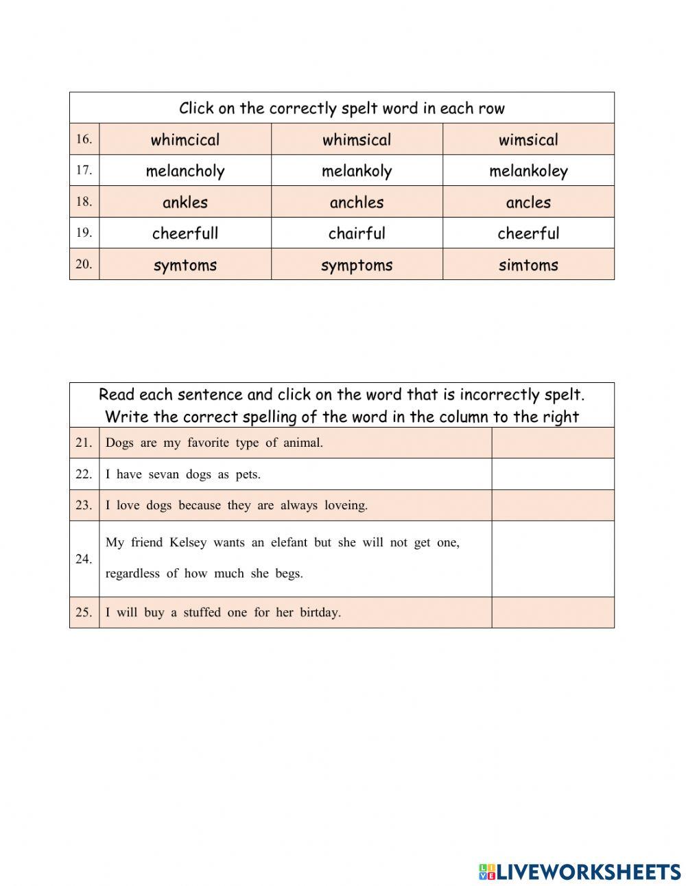 Std. 3 Spelling End of Term 2 Test