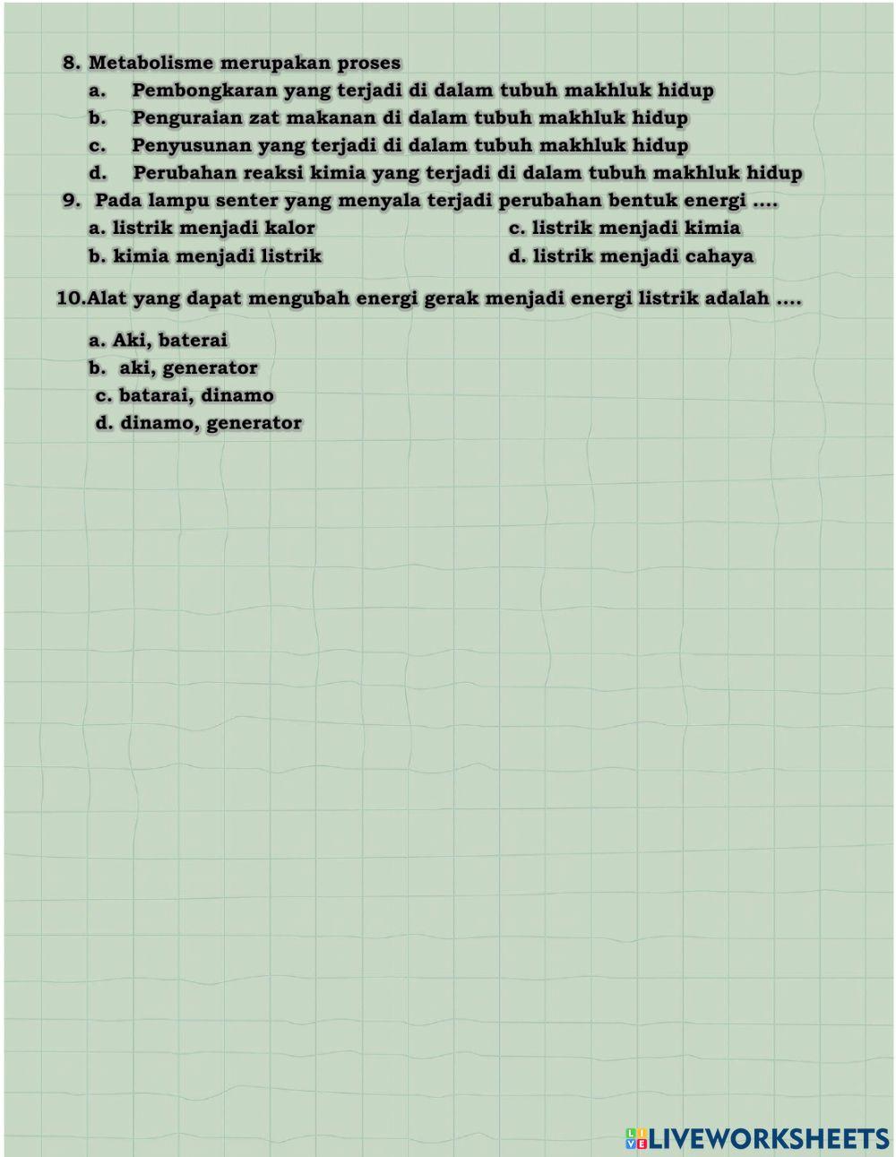 Lkpd-energi dalam sistem kehidupan