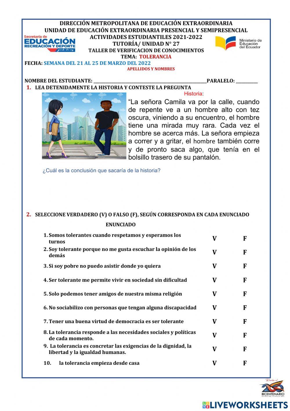 Tutoria - la tolerancia