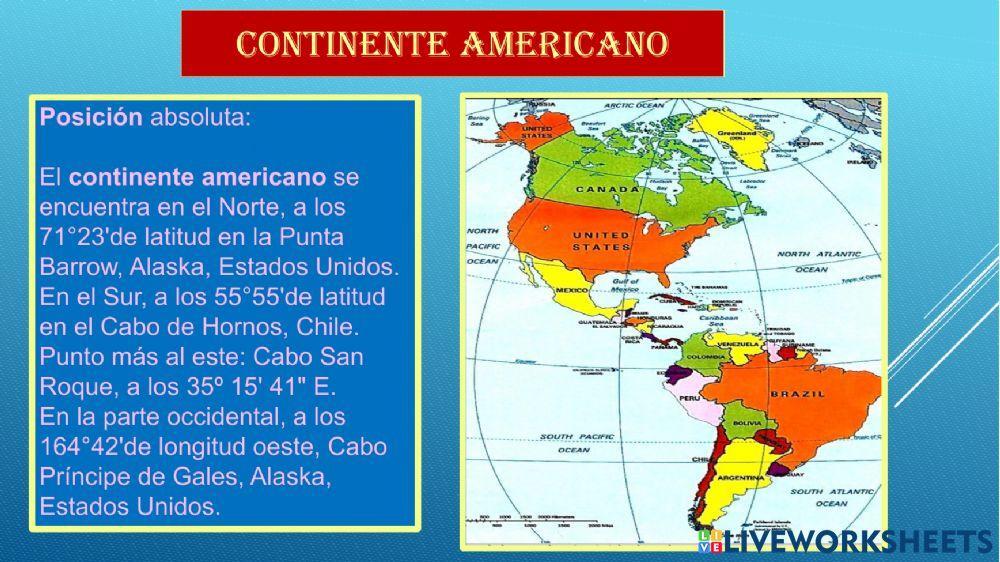 Ubicación matemática de américa