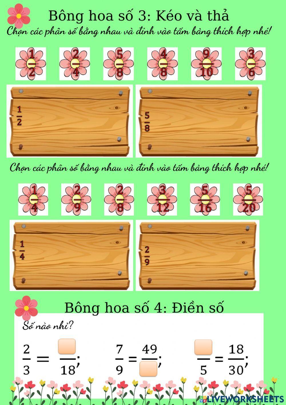 Hai phân số bằng nhau