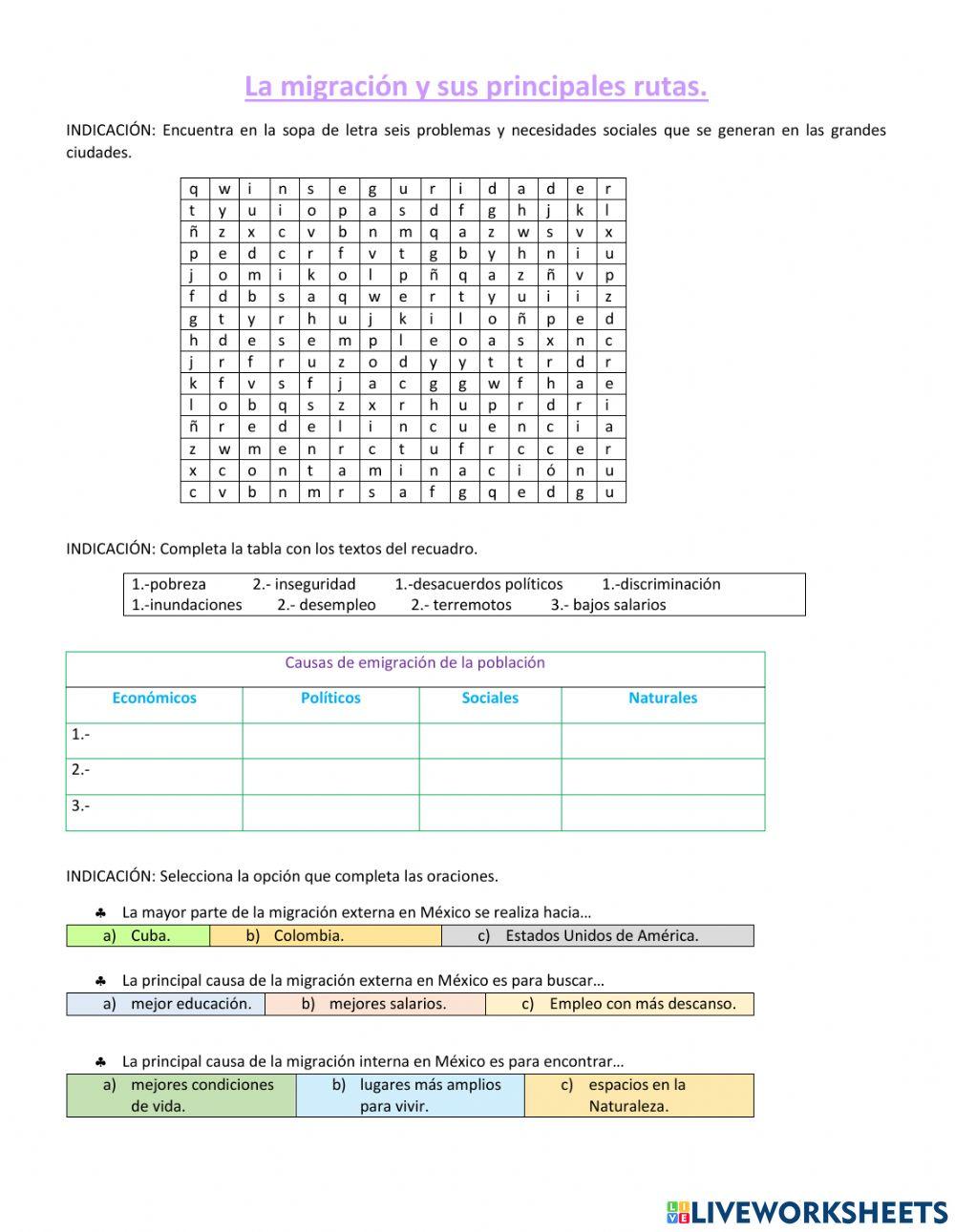La migración y sus prncipales rutas