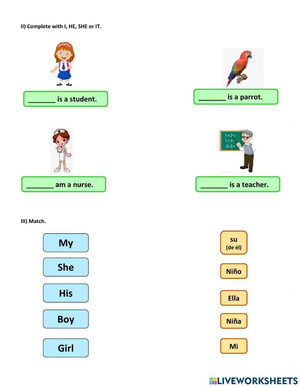 Personal Pronouns - Possessives Adjectives
