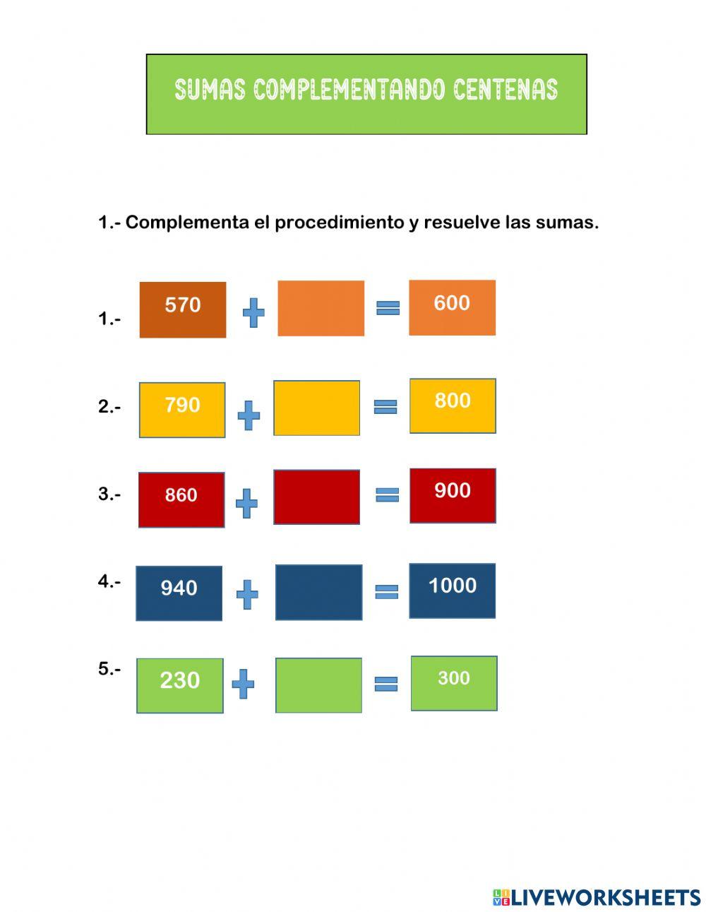 Complementos a centenas