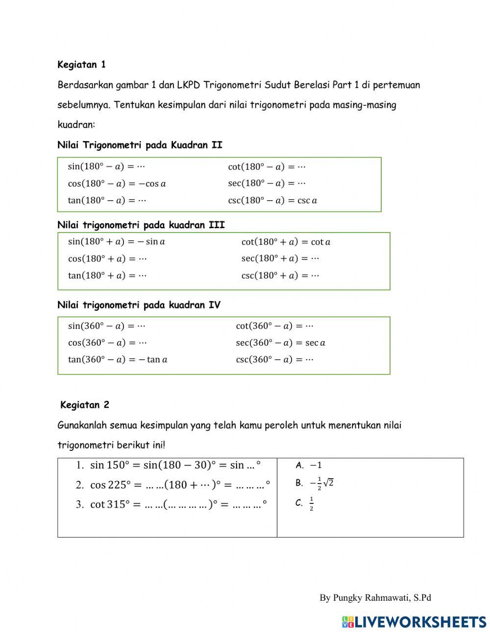 LKPD Trigonometri Sudut Berelasi Part 2