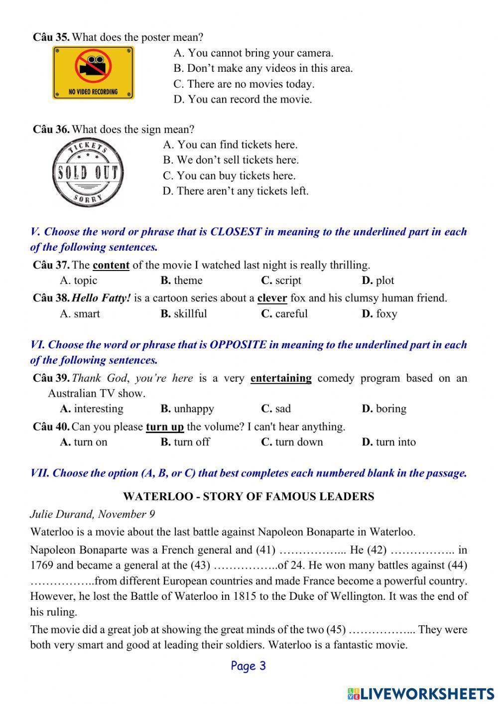 Tieng Anh lop 6 SW - 2nd Mid-Term test 02