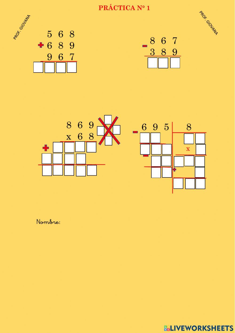 Cuatro operaciones básicas