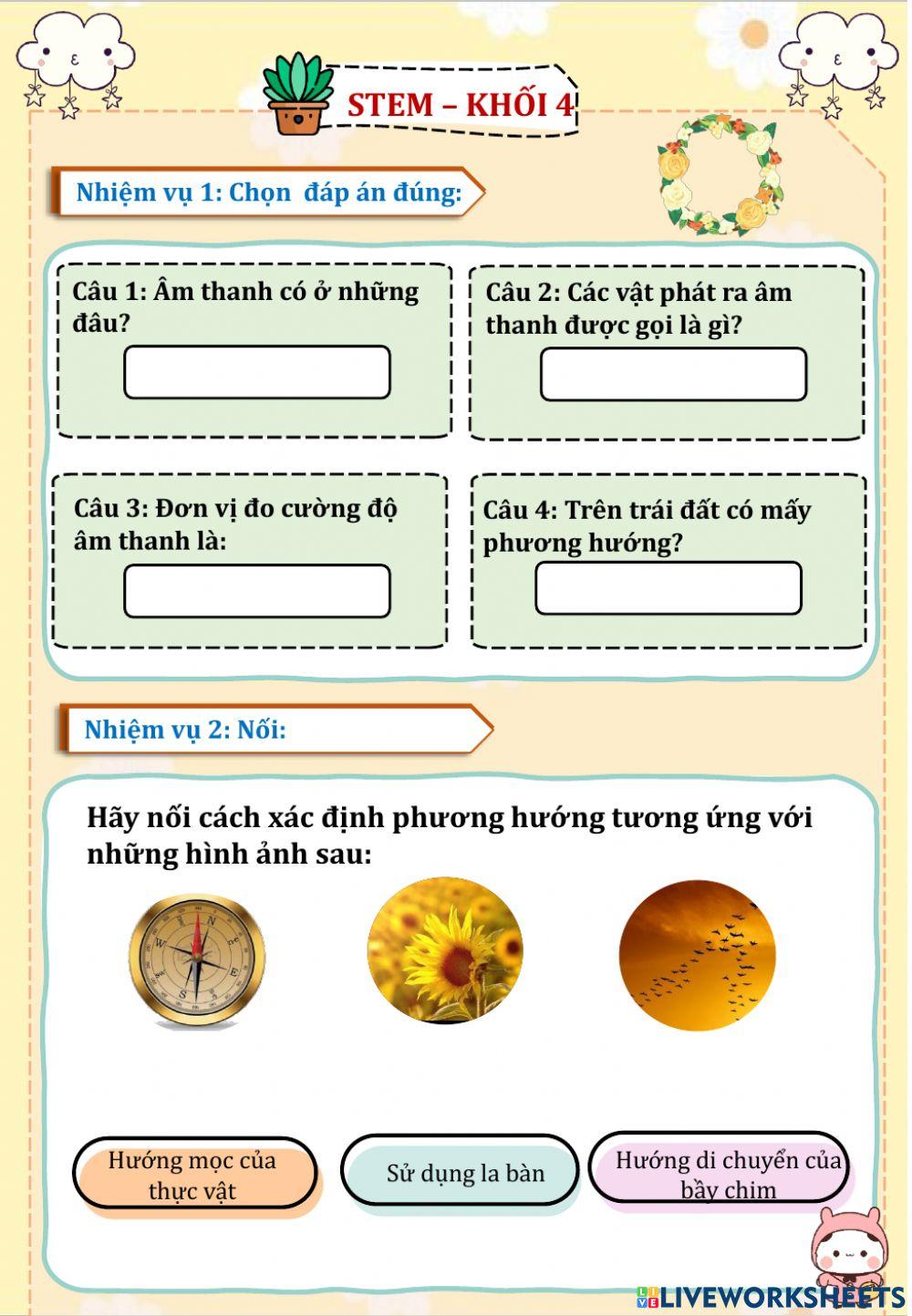 Bài kiểm tra giữa kì ii môn stem - lớp 4