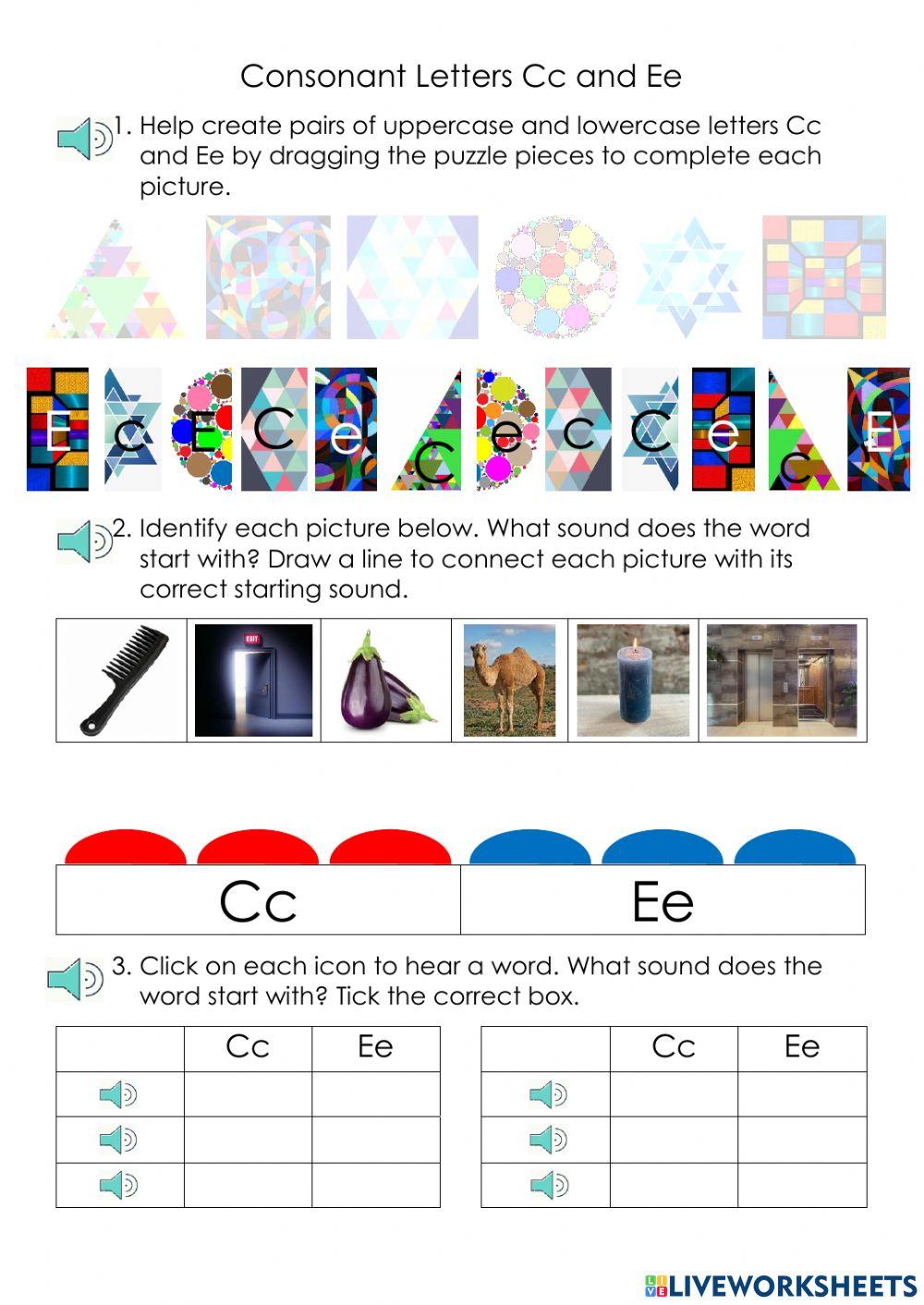 Consonant Letters Cc and Ee