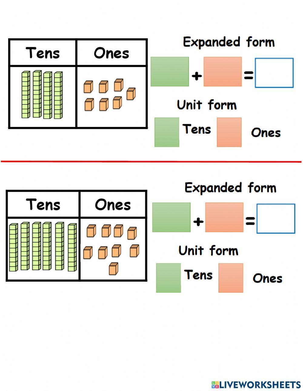 Unit and expanded form Unit and expanded form