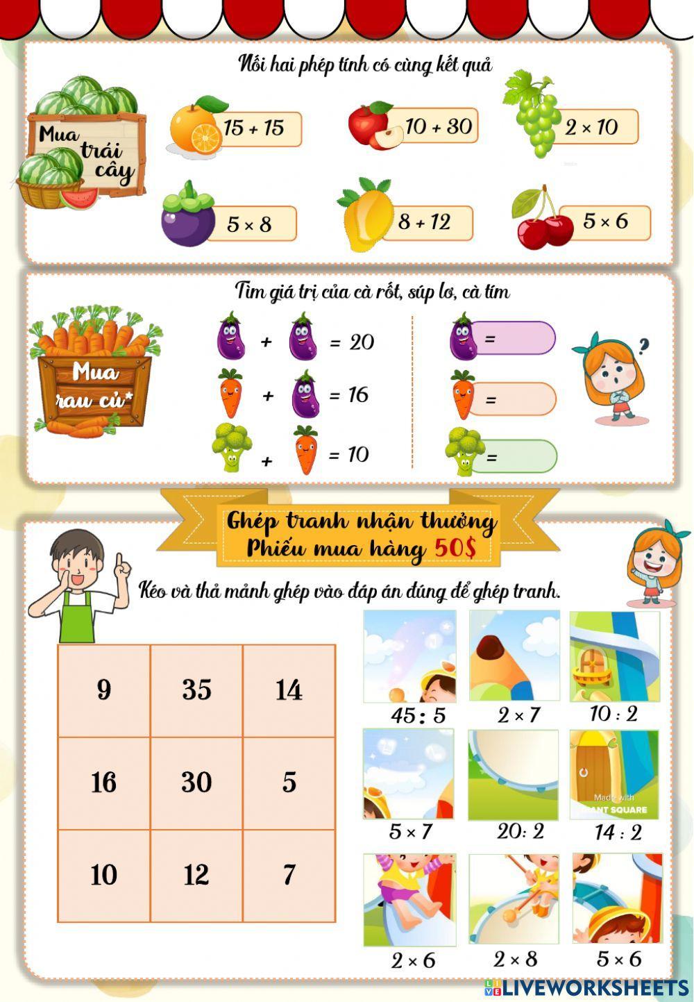 Lớp 2 - Toán - Tuần 23 - Đề 1