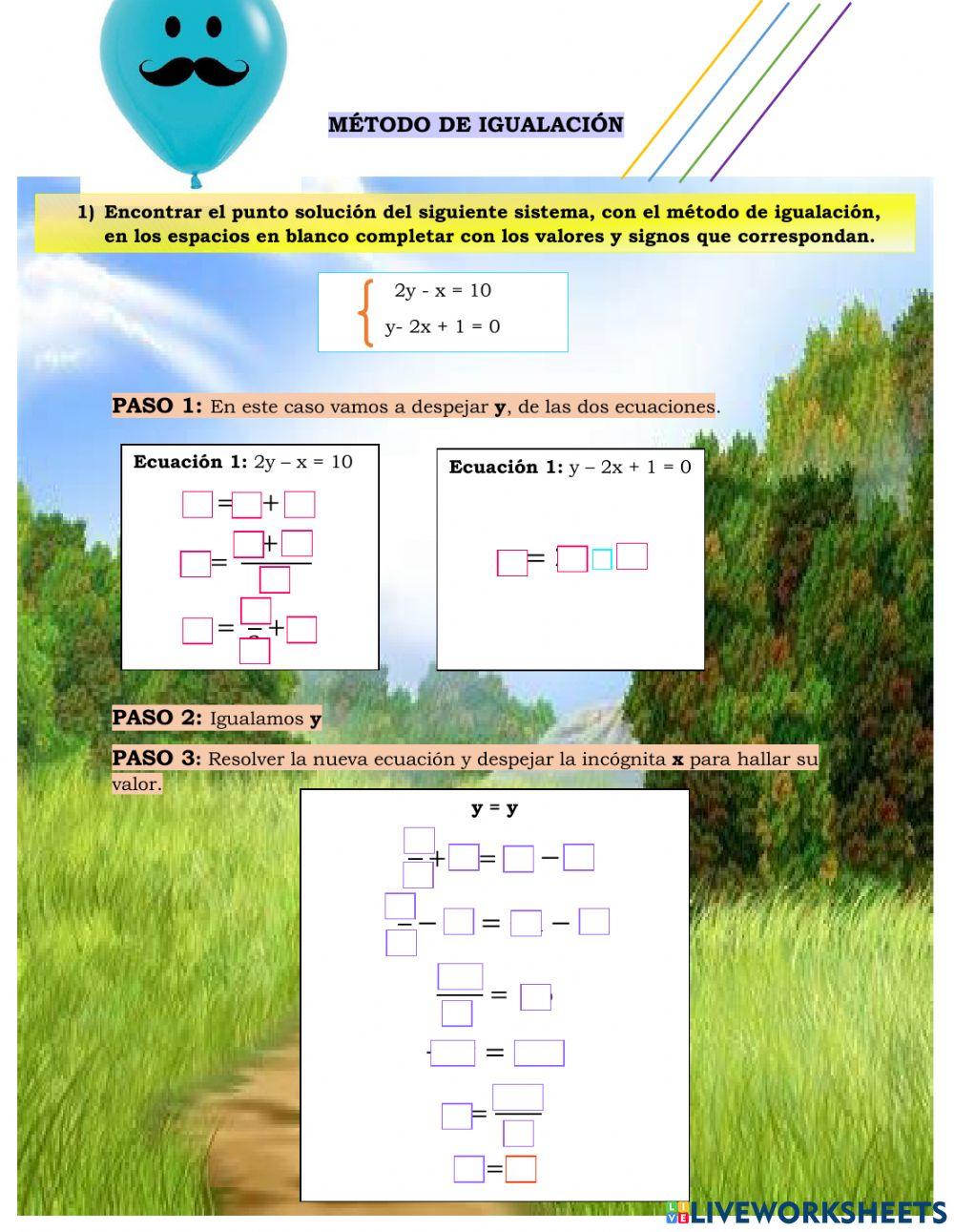 Sistema de ecuaciones 2x2