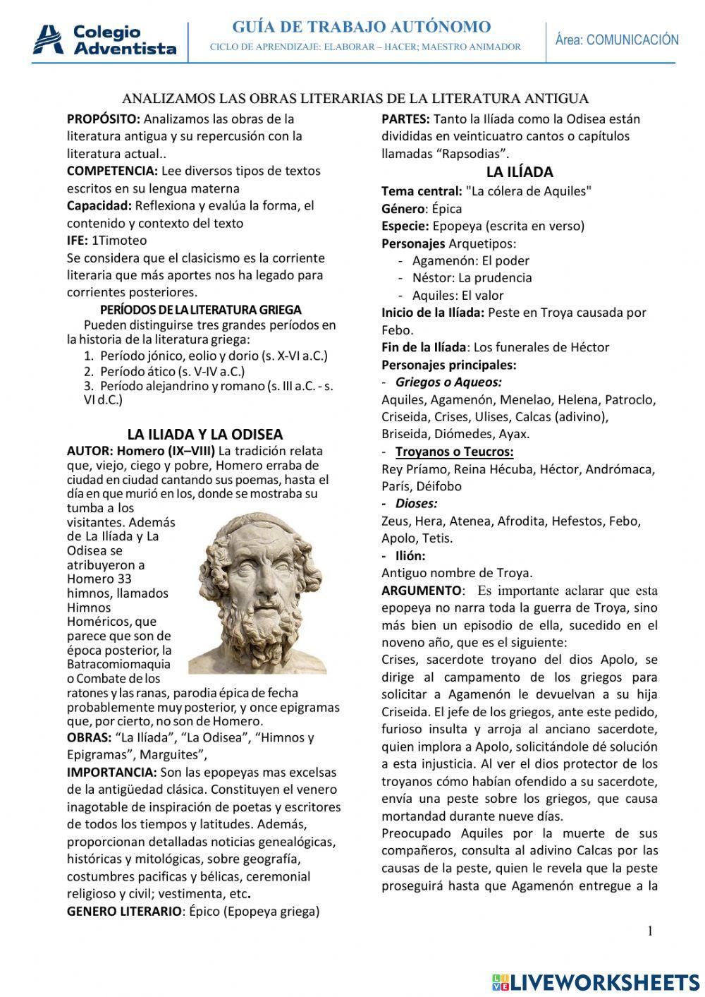 La iliada y la odisea