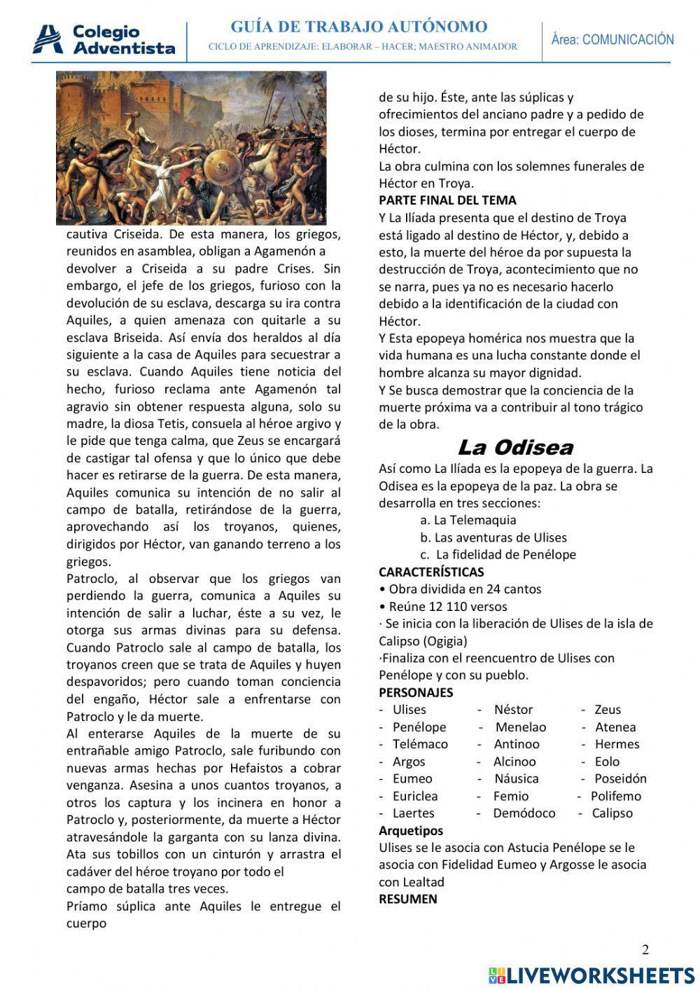 La iliada y la odisea