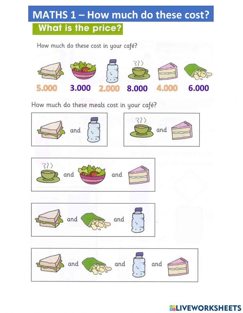 Maths 1 Money 1956638 | mikapham | Live Worksheets