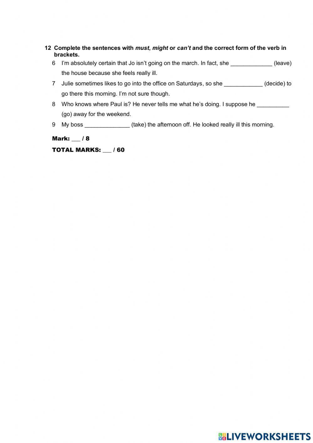 Insight intermediate unit 8 test combined
