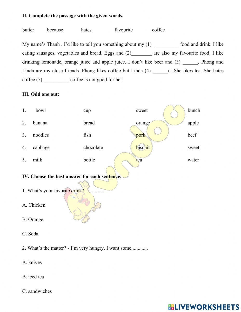 Unit 17: What would you like to eat?