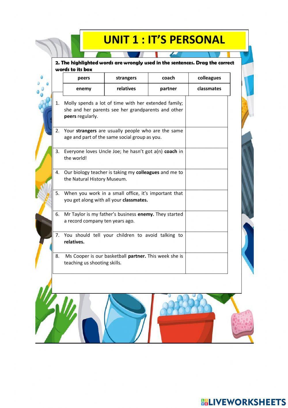 Form 5: unit 1 (it's personal)