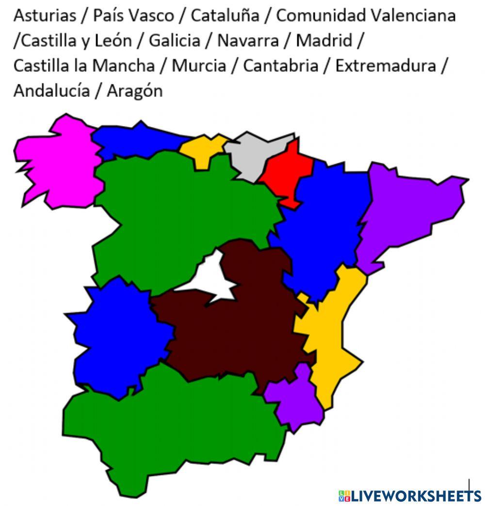 Mapa Comunidades Autónomas