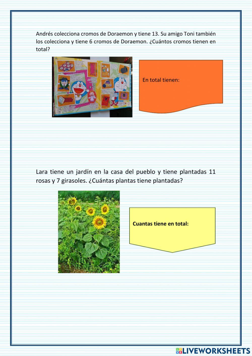 Problemas sumas y restas