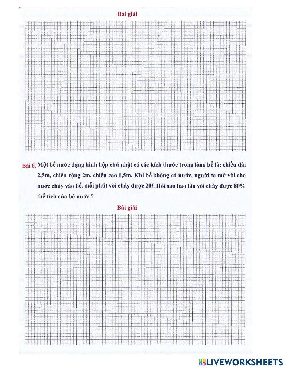 Toán 5 - Tuần 32 Bài tập