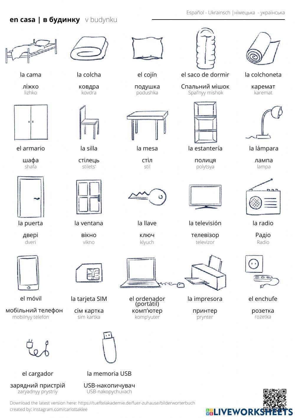 Diccionario con imágenes hablado Español - Ucraniano