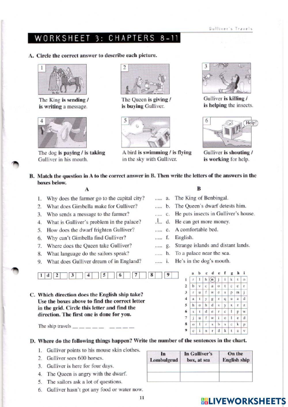 Gulliver's Travel Worksheets