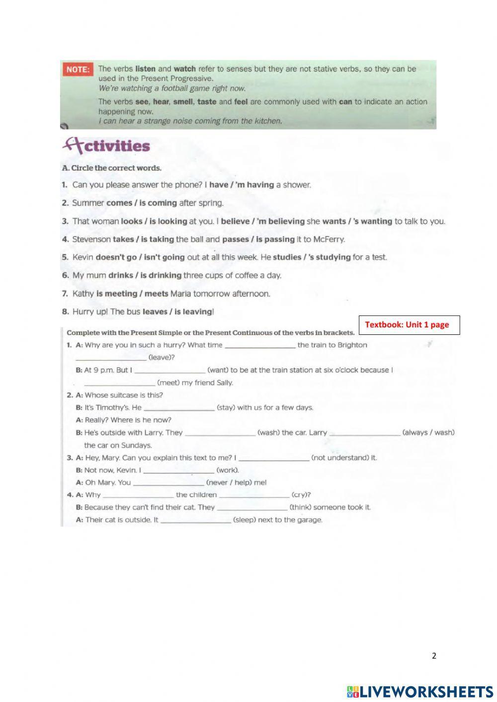 Full Blast : Unit 1 Grammar page 9