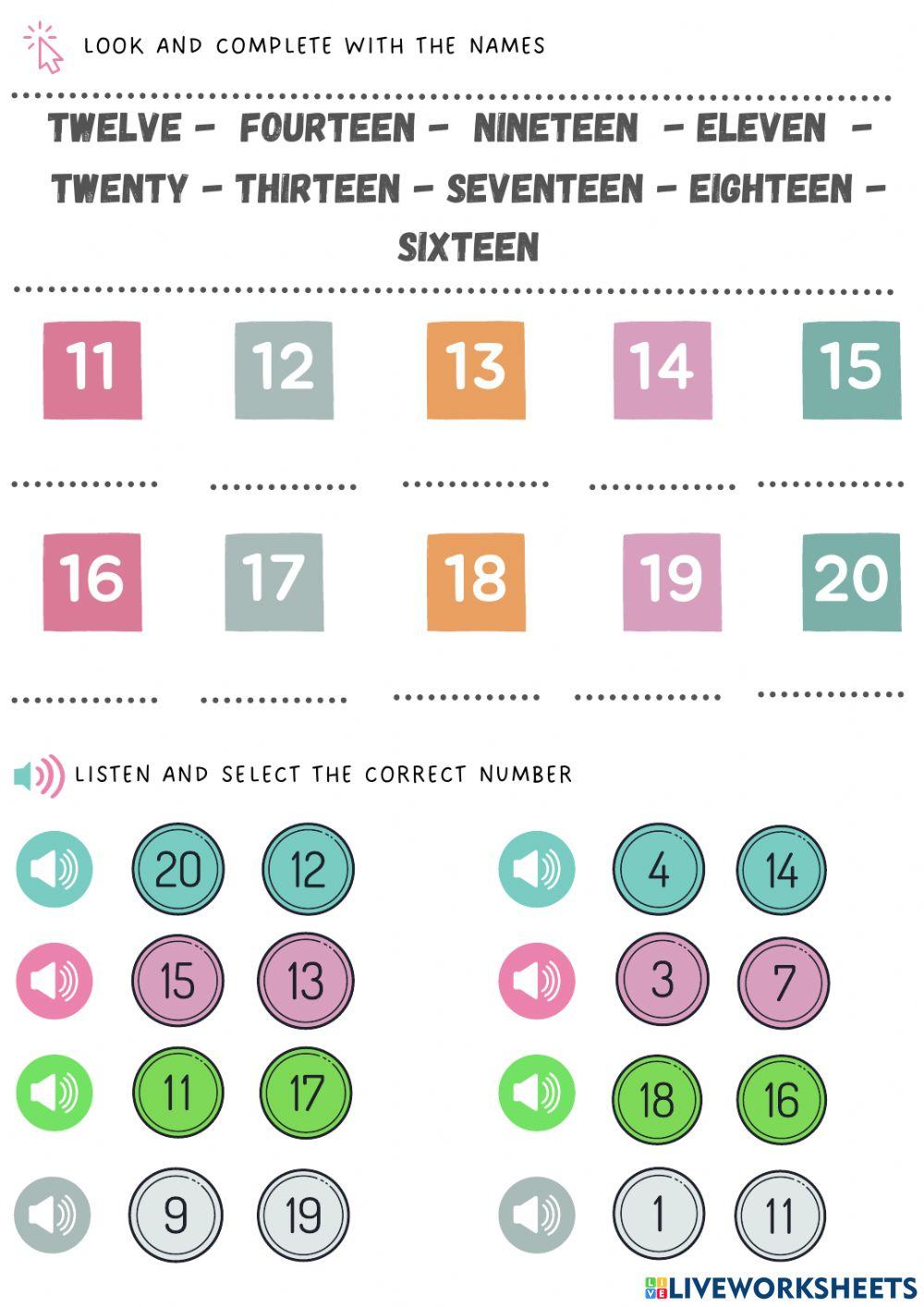 Numbers 1-20 Numbers 1-20