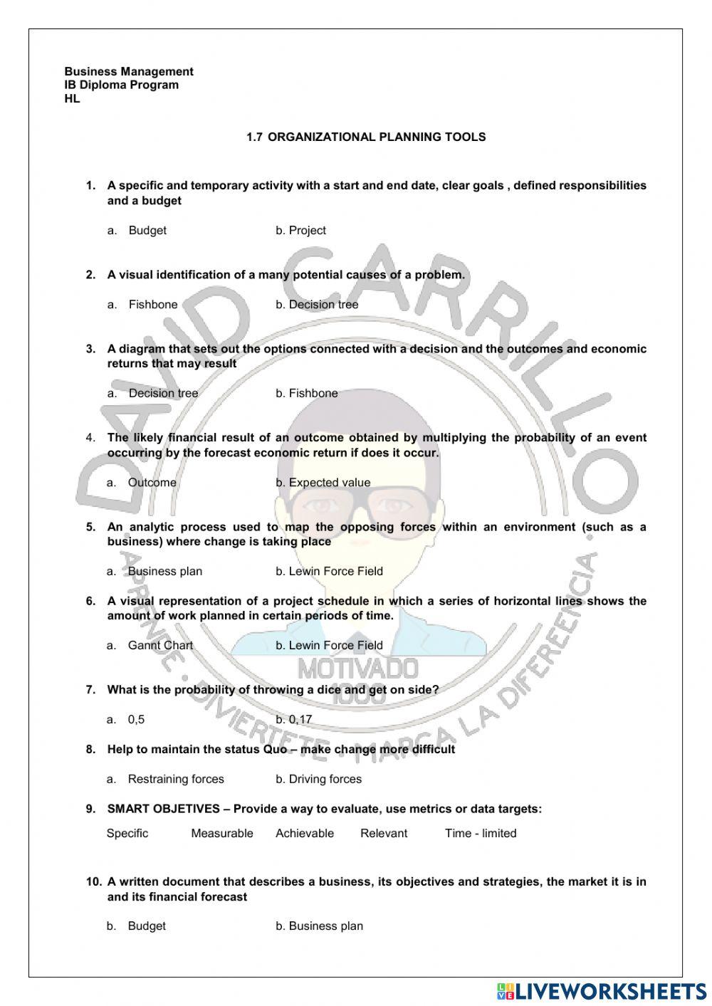 Organizational Planning Tools