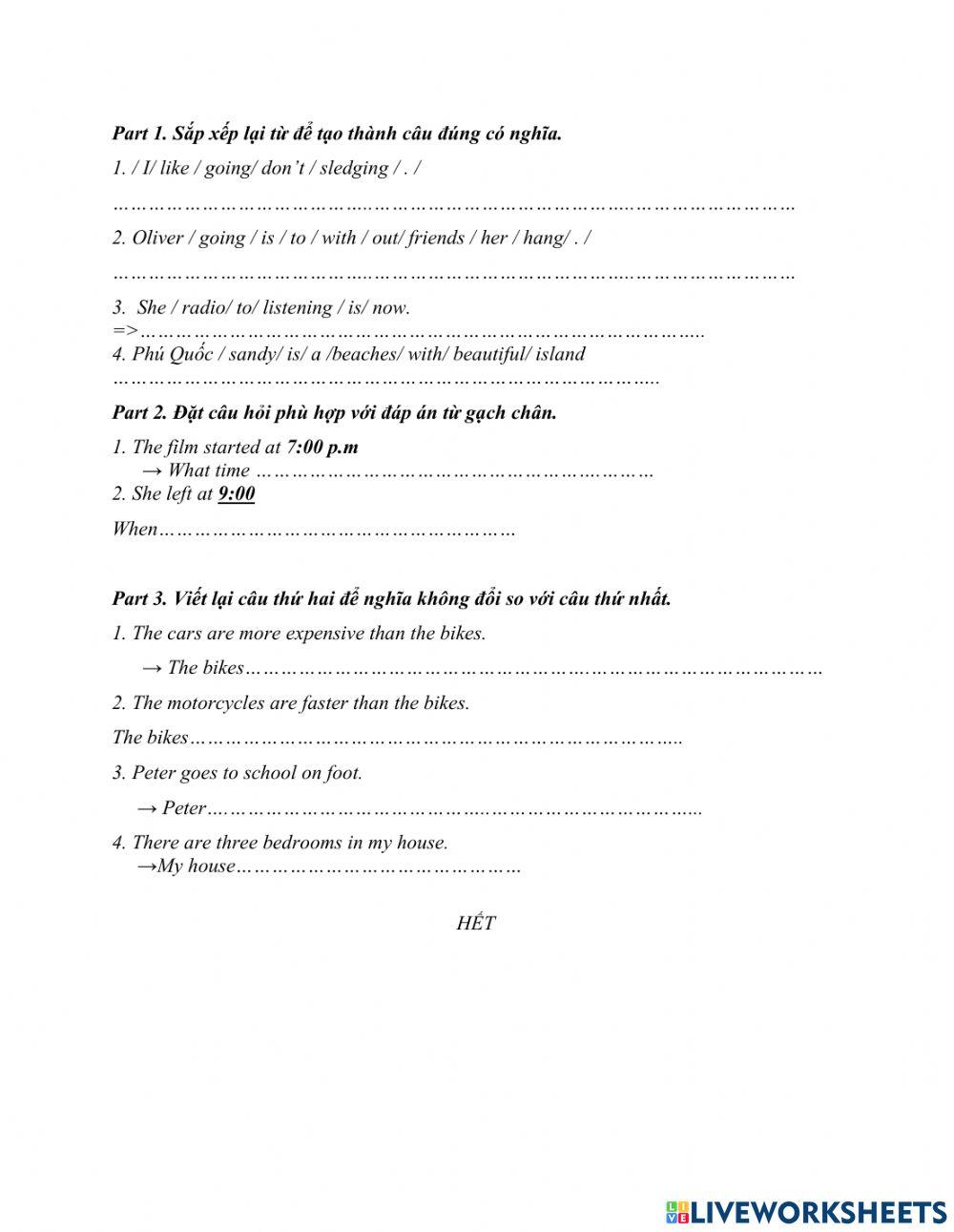 On thi giua ky ii- part iii On thi giua ky ii- part iii