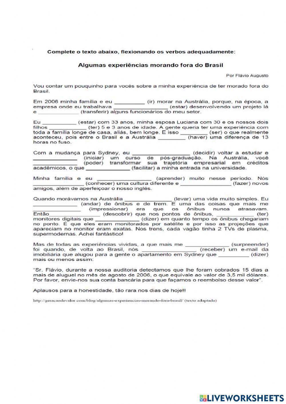 Conjugar verbos adequadamente