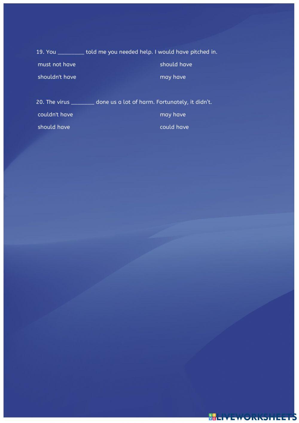 Past modals for degrees of certainty